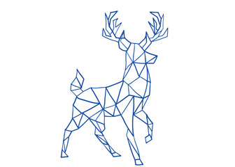 Geometric reindeer vector, Christmas, decoration, silhouette