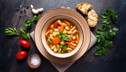vegetarian minestrone food AI generated