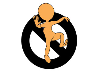 Man with prohibition symbol, do not enter, stop