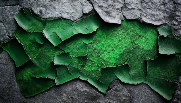 Grune Gemalte Farbe Auf Grauer Steintextur