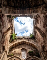 Ruined Medieval Church Interior.