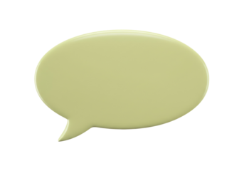 Pale green speech bubble PNG isolated on transparent background, communication and message icon for social media and design use