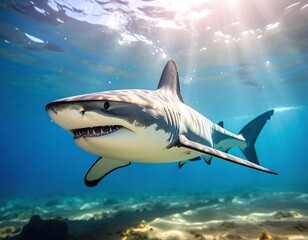 Fototapeta premium Great white shark underwater