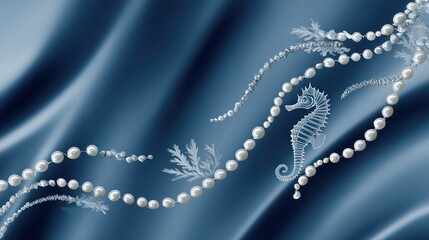 Elegant pearls and sea horse design