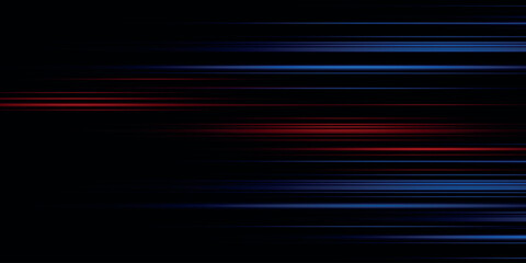Speed lines light effect, glowing magic rays, abstract neon lines. Police or car lights in motion concept. Vector illustration.
