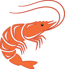 Shrimp Vector Illustration – Seafood Prawn Icon Design.