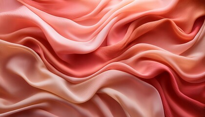 Soft Flowing Waves Of Pink And Coral Fabric Texture