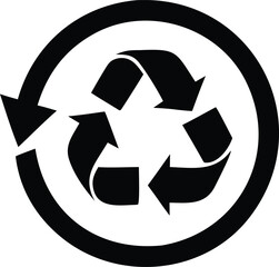 Circular recycling and rotation arrows graphic set