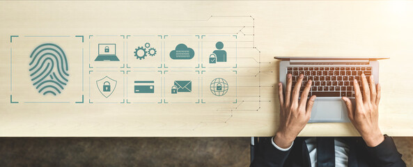 System for safeguarding digital identity using fingerprint authentication, encryption, and secure...