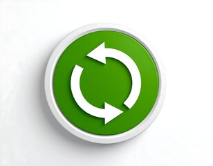 Green button with rotating arrows