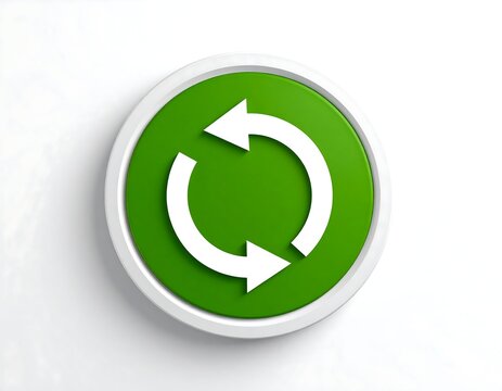 Green button with rotating arrows