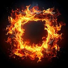 Fiery Square Frame Design.