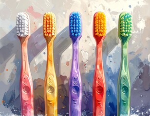 Colorful Toothbrushes for Oral Hygiene.