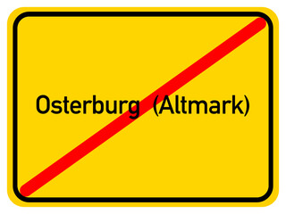 Illustration of a city exit sign for the city of Osterburg (Altmark)