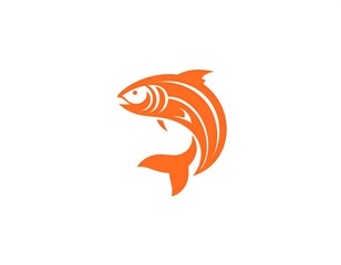 Orange Fish Logo Design.