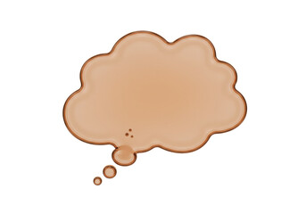 Beige speech bubble PNG isolated on transparent background, thought cloud graphic for social media and communication design