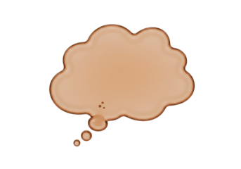 Beige speech bubble PNG isolated on transparent background, thought cloud graphic for social media and communication design
