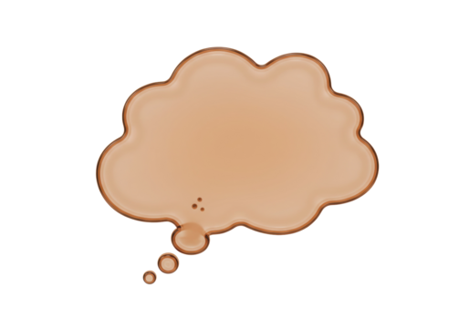 Beige speech bubble PNG isolated on transparent background, thought cloud graphic for social media and communication design