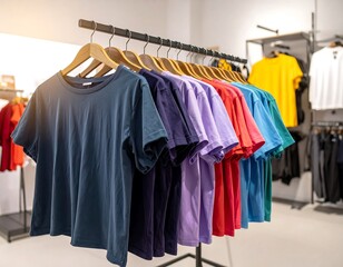 Colorful T-Shirts on Display.