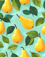 Pears and leaves pattern