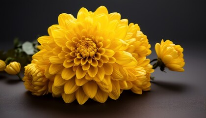 Bright Yellow Flowering Cluster Arranged Artistically On A Plain Surface During Daytime To Showcase Nature S Beauty And Intricate Details