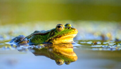 Fototapeta premium Frog resting on water