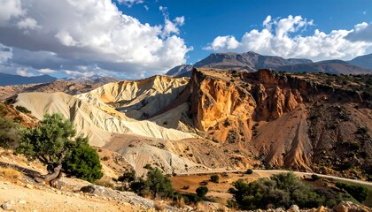 Colorful Mountain Landscape View.