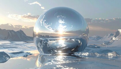 Earth Globe in Crystal Sphere.