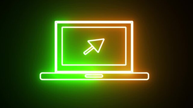 An object of monitor of laptop or computer with visible arrow sign.