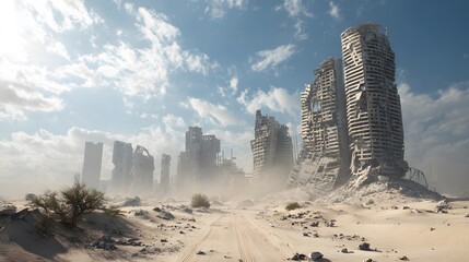 Great Collapse Disaster Zone in Arid Urban Area