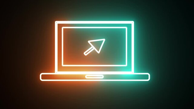 An object of monitor of laptop or computer with visible arrow sign.