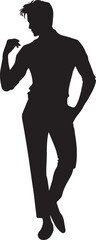 Silhouette of a standing businesswoman in vector illustration