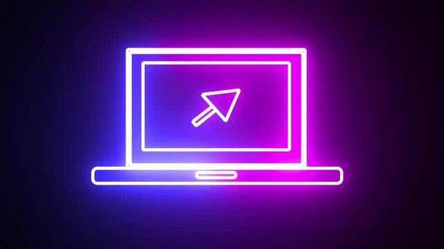 An object of monitor of laptop or computer with visible arrow sign.