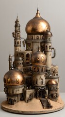 Steampunk Desert City Brass Pipes Domed Buildings

