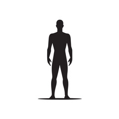 Obraz premium Black silhouette of a standing person human male