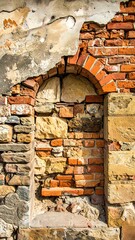 Ruined Brick Archway Structure.