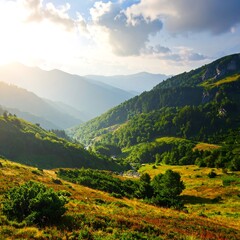Scenic Mountain Valley Landscape.