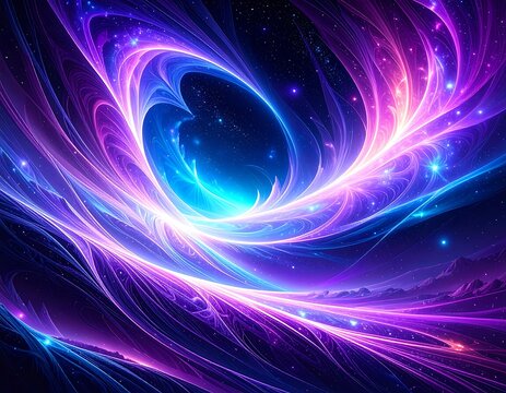 Abstract swirling nebula in vibrant colours
