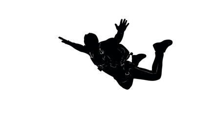 Skydiving silhouette vector graphic design for extreme sports illustration transparent background also white background  © PixelSaga MH2 