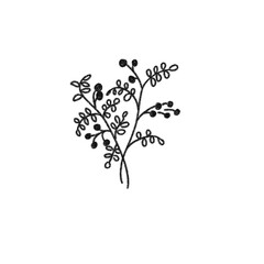 Hand Drawn Floral Line Drawing Clipart - Simple Outline Flower