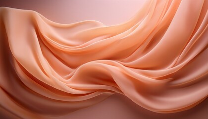 Ephemeral Fabric A Delicate Veil Of Peach Fabric Dances And Billows Weightlessly Its Soft Curves Accentuated By Subtle Light And Shadow
