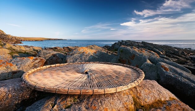 Circular Weaving On Rocky Coastal Landscape - Powered by Adobe