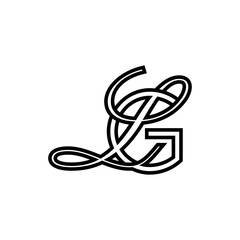 initial letter g with L script logo