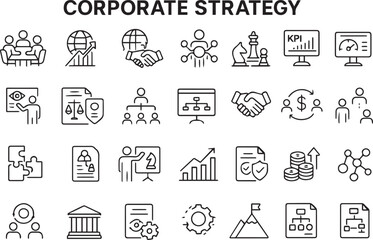 Corporate Strategy Icon Set