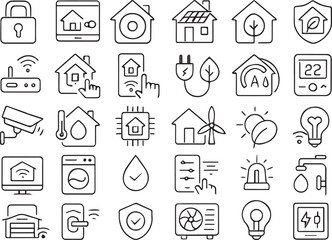 Smart Home Technology Icons vector set design 