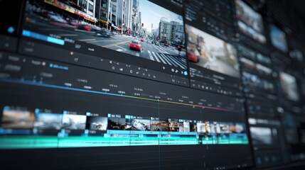Fototapeta premium Precision in Motion: Professional Video Editing Interface