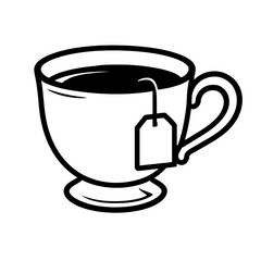 Tea Cup and Teabag Vector Icon - Hot Beverage and Morning Drink Graphic