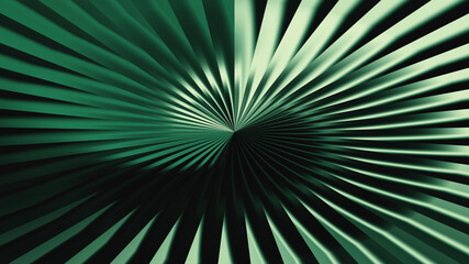 Obraz premium Abstract green background with radial lines converging to a central point, creating a dynamic and visually striking pattern for creative designs