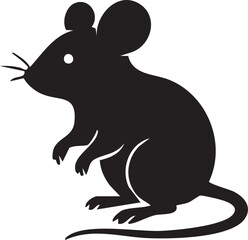 Cute mouse silhouette vector (standing)