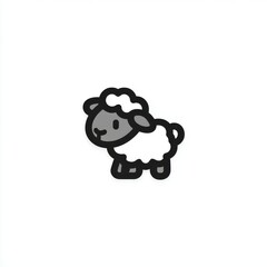 Obraz premium Cute sheep icon illustration